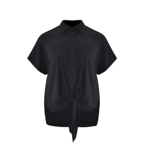 Women’s Poplin Shirt with Patch Pockets Mat Fashion image-0