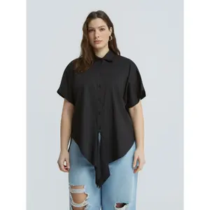 Women’s Poplin Shirt with Patch Pockets Mat Fashion image-1