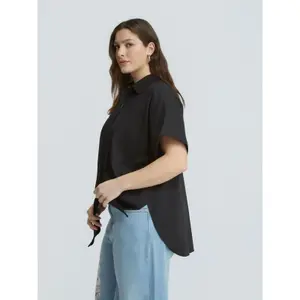 Women’s Poplin Shirt with Patch Pockets Mat Fashion image-4