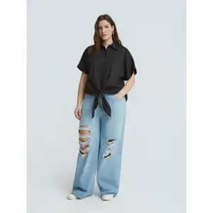 Women’s Poplin Shirt with Patch Pockets Mat Fashion image-2