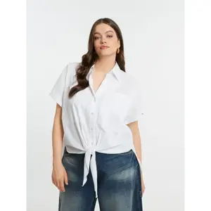 Women’s Poplin Shirt with Patch Pockets Mat Fashion image-1