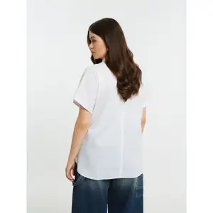 Women’s Poplin Shirt with Patch Pockets Mat Fashion image-3