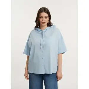 Women's Poplin Hooded Shirt Mat Fashion image-1