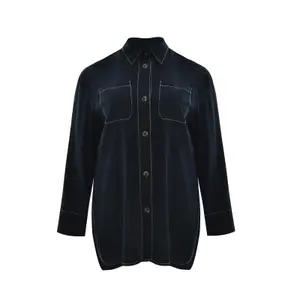 Chemise manches longues en viscose et lin femme Mat Fashion
