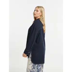 Chemise manches longues en viscose et lin femme Mat Fashion image-3