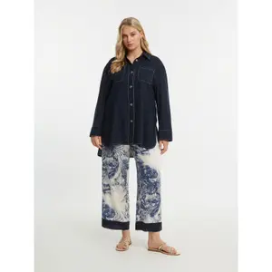 Chemise manches longues en viscose et lin femme Mat Fashion image-4