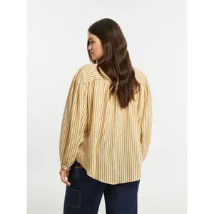 Striped Long Sleeve Mandarin Collar Shirt Women Mat Fashion image-3