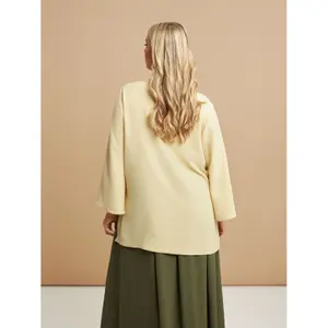 Women's V-Neck Crepe Blouse Mat Fashion Airwashed image-3