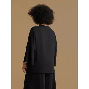 Women's V-Neck Crepe Blouse Mat Fashion Airwashed image-3