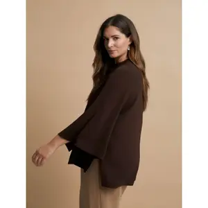 Women's V-Neck Crepe Blouse Mat Fashion Airwashed image-4