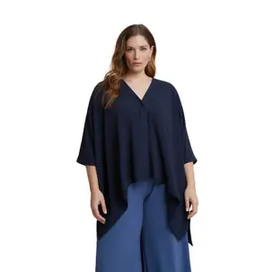 Women's V-Neck Crepe Top Mat Fashion Essential image-1