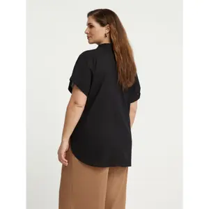 Camisa de popelina de algodón con bolsillos para mujer Mat Fashion image-3