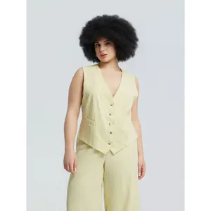 Tailored Pinstripe Suit Waistcoat for Women Mat Fashion image-1