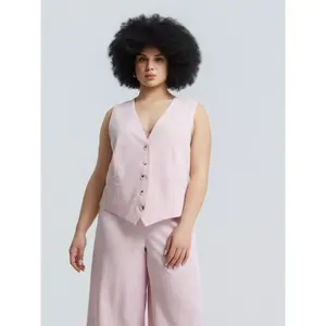 Tailored Pinstripe Suit Waistcoat for Women Mat Fashion image-1