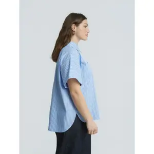 Striped Poplin Shirt Women Mat Fashion image-4