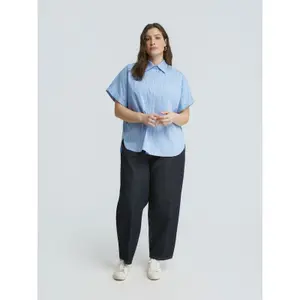 Striped Poplin Shirt Women Mat Fashion image-2
