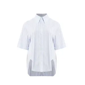 Striped Poplin Shirt Women Mat Fashion image-0