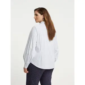 Striped Bow Tie Blouse Women's Mat Fashion image-3
