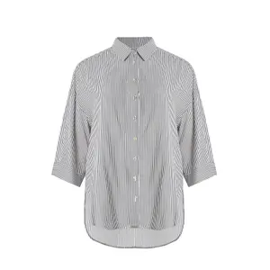 Women's Striped Viscose Shirt Mat Fashion image-0