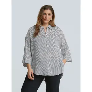 Women's Striped Viscose Shirt Mat Fashion image-1