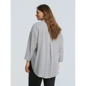 Women's Striped Viscose Shirt Mat Fashion image-3