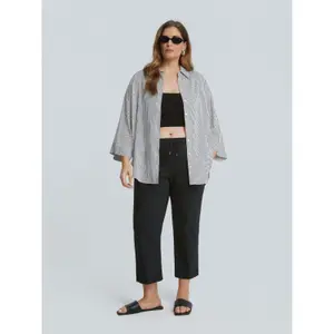 Women's Striped Viscose Shirt Mat Fashion image-2