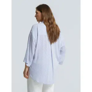 Women's Striped Viscose Shirt Mat Fashion image-3