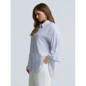 Women's Striped Viscose Shirt Mat Fashion image-4