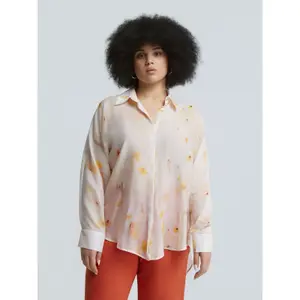 Women's long sleeve cotton shirt Mat Fashion Artistic-Print image-1