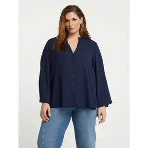 Women's Sculptural Sleeve Blouse Mat Fashion image-1