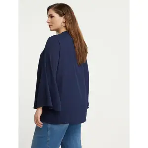 Women's Sculptural Sleeve Blouse Mat Fashion image-3