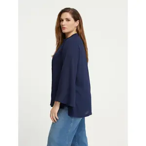 Women's Sculptural Sleeve Blouse Mat Fashion image-4