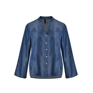 Women's Long Sleeve V-Neck Shirt Mat Fashion image-0