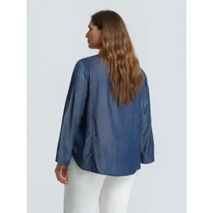 Women's Long Sleeve V-Neck Shirt Mat Fashion image-3