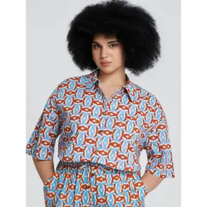 Woman's shirt Mat Fashion Geometric Print image-2