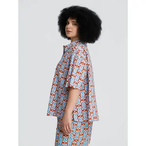 Woman's shirt Mat Fashion Geometric Print image-4