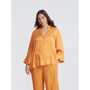 Long Sleeve V-Neck Viscose Blouse Women Mat Fashion image-1