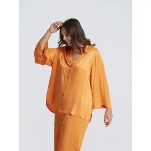 Long Sleeve V-Neck Viscose Blouse Women Mat Fashion image-3