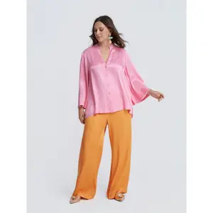 Long Sleeve V-Neck Viscose Blouse Women Mat Fashion image-2