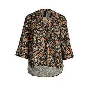 Long Sleeve Floral Print Women's Shirt Mat Fashion image-0