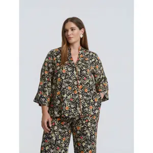 Long Sleeve Floral Print Women's Shirt Mat Fashion image-1