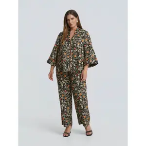 Long Sleeve Floral Print Women's Shirt Mat Fashion image-2