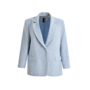 Blazer femme Mat Fashion Houndstooth Tweed