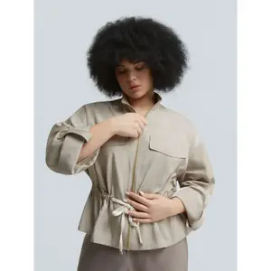 Adjustable Waistcoat With Drawstring Women Mat Fashion image-1