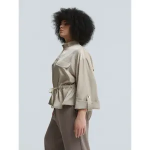 Adjustable Waistcoat With Drawstring Women Mat Fashion image-4