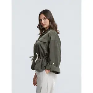 Adjustable Waistcoat With Drawstring Women Mat Fashion image-4