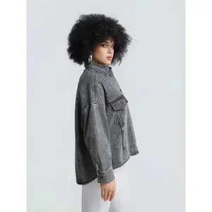 Embellished Denim Jacket Women Mat Fashion image-4