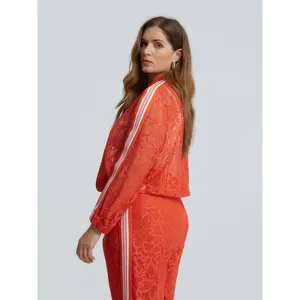 Zipped Track Jacket with Laces and Stripes Women Mat Fashion Sport image-4