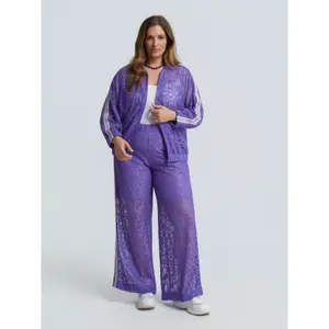 Zipped Track Jacket with Laces and Stripes Women Mat Fashion Sport image-2