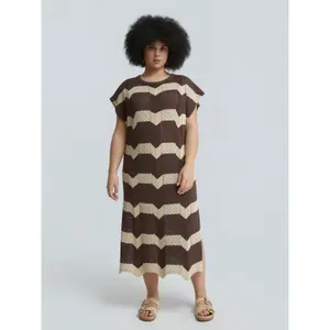 Women's Midi Knit Dress Mat Fashion image-1